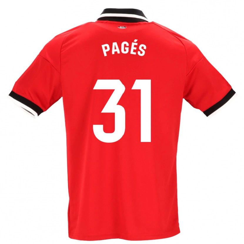 Danxen Kvinder Lukas Pagés #31 Sort Hvid Rød Udebane Spillertrøjer 2026/27 Trøje T-Shirt