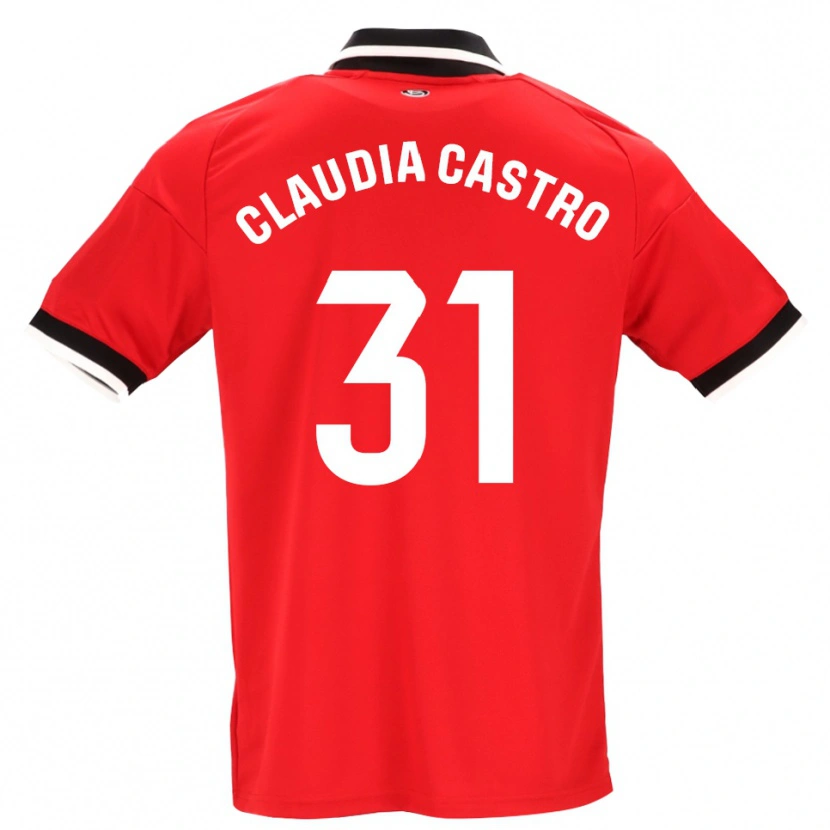 Danxen Kvinder Claudia Castro Romero #31 Sort Hvid Rød Udebane Spillertrøjer 2026/27 Trøje T-Shirt