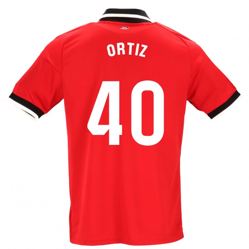 Danxen Kvinder Hugo Ortiz #40 Sort Hvid Rød Udebane Spillertrøjer 2026/27 Trøje T-Shirt