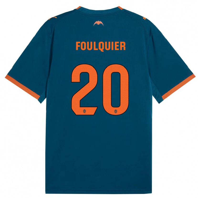 Danxen Kvinder Dimitri Foulquier #20 Stålblå Orange Udebane Spillertrøjer 2026/27 Trøje T-Shirt