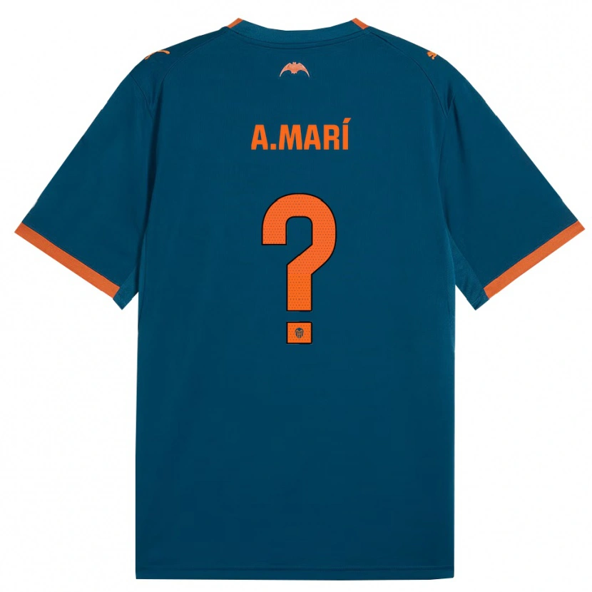 Danxen Kvinder Alberto Marí #0 Stålblå Orange Udebane Spillertrøjer 2026/27 Trøje T-Shirt