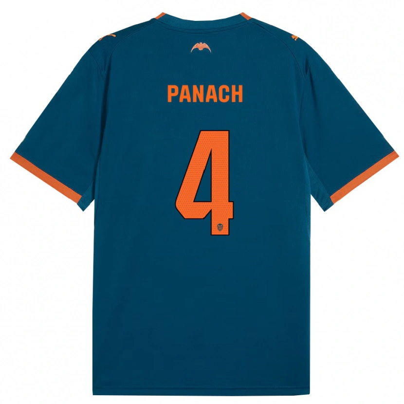 Danxen Kvinder Alejandro Panach #4 Stålblå Orange Udebane Spillertrøjer 2026/27 Trøje T-Shirt
