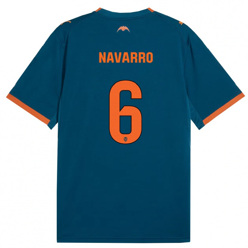 Danxen Kvinder Javi Navarro #6 Stålblå Orange Udebane Spillertrøjer 2026/27 Trøje T-Shirt