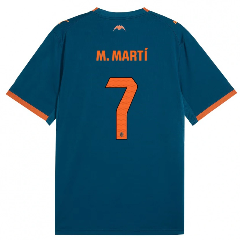 Danxen Kvinder Marina Martí #7 Stålblå Orange Udebane Spillertrøjer 2026/27 Trøje T-Shirt