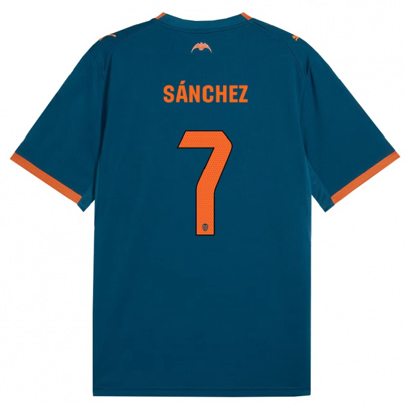 Danxen Kvinder Dani Sánchez #7 Stålblå Orange Udebane Spillertrøjer 2026/27 Trøje T-Shirt