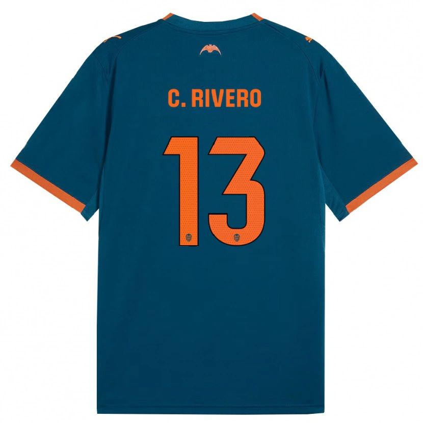 Danxen Kvinder Cristian Rivero #13 Stålblå Orange Udebane Spillertrøjer 2026/27 Trøje T-Shirt