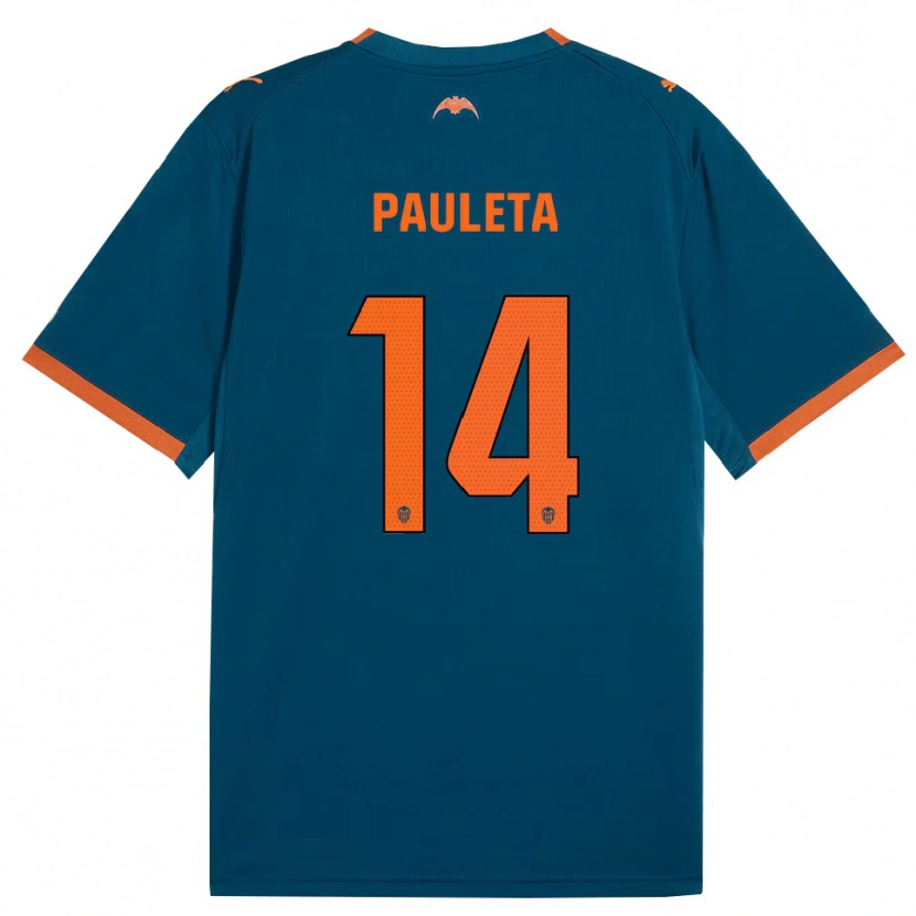 Danxen Kvinder Paula Sancho González #14 Stålblå Orange Udebane Spillertrøjer 2026/27 Trøje T-Shirt