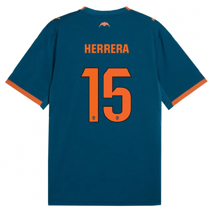 Danxen Kvinder Iker Herrera #15 Stålblå Orange Udebane Spillertrøjer 2026/27 Trøje T-Shirt