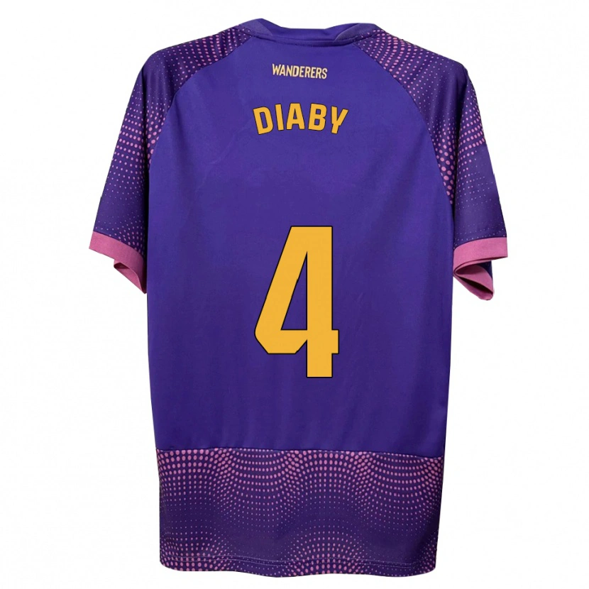 Danxen Kvinder Bambo Diaby #4 Lilla Hvid Pink Udebane Spillertrøjer 2026/27 Trøje T-Shirt