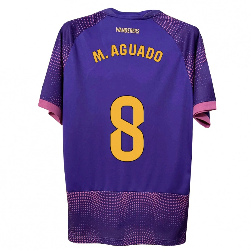 Danxen Kvinder Marc Aguado #8 Lilla Hvid Pink Udebane Spillertrøjer 2026/27 Trøje T-Shirt