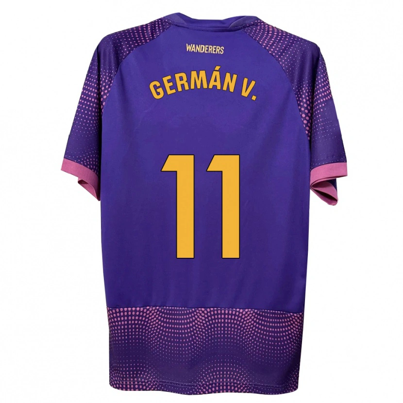 Danxen Kvinder Germán Valera #11 Lilla Hvid Pink Udebane Spillertrøjer 2026/27 Trøje T-Shirt