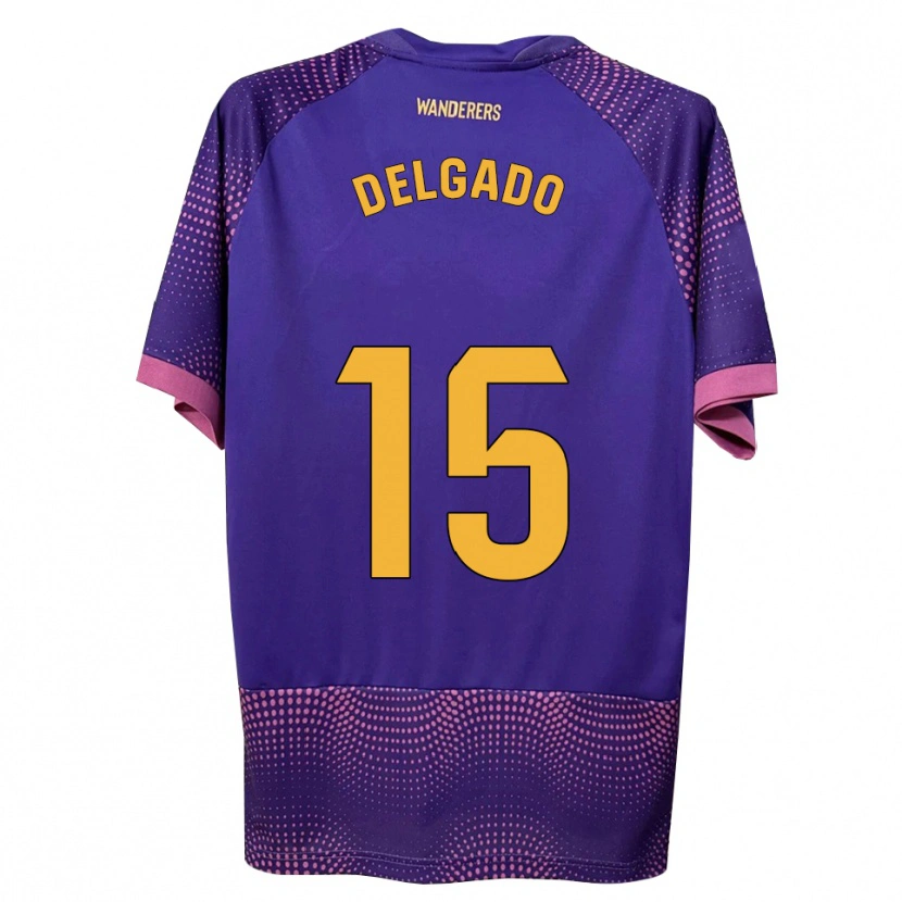 Danxen Kvinder David Delgado #15 Lilla Hvid Pink Udebane Spillertrøjer 2026/27 Trøje T-Shirt