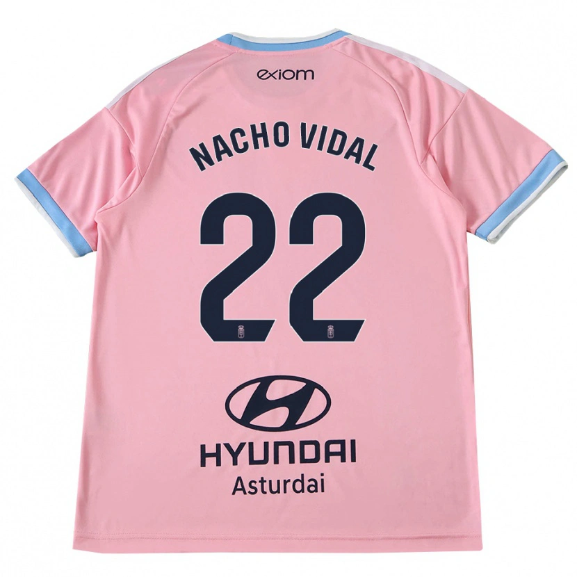 Danxen Kvinder Nacho Vidal #22 Kornblomstblå Pink Udebane Spillertrøjer 2026/27 Trøje T-Shirt