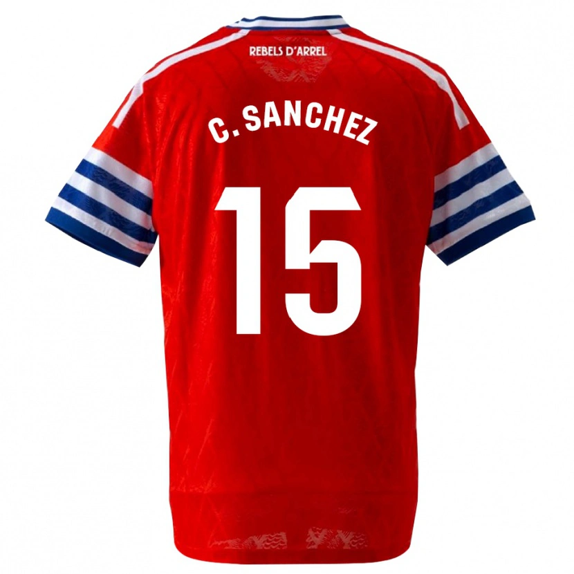 Danxen Kvinder Carlos Sanchez #15 Kongeblå Rød Udebane Spillertrøjer 2026/27 Trøje T-Shirt
