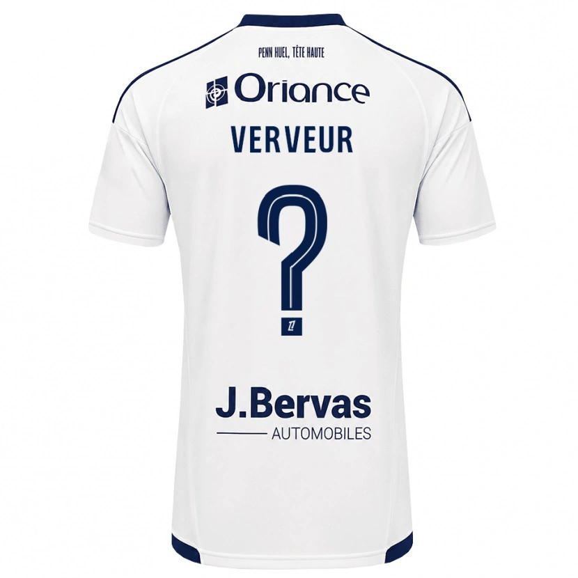 Danxen Kvinder Titouan Verveur #0 Marinehvid Udebane Spillertrøjer 2026/27 Trøje T-Shirt