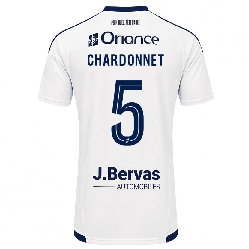 Danxen Kvinder Brendan Chardonnet #5 Marinehvid Udebane Spillertrøjer 2026/27 Trøje T-Shirt