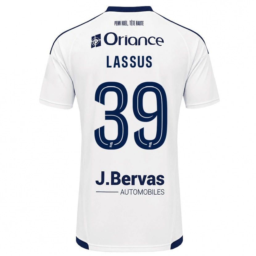 Danxen Kvinder Axel Lassus #39 Marinehvid Udebane Spillertrøjer 2026/27 Trøje T-Shirt