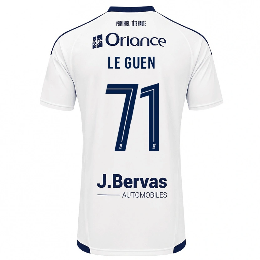 Danxen Kvinder Raphaël Le Guen #71 Marinehvid Udebane Spillertrøjer 2026/27 Trøje T-Shirt
