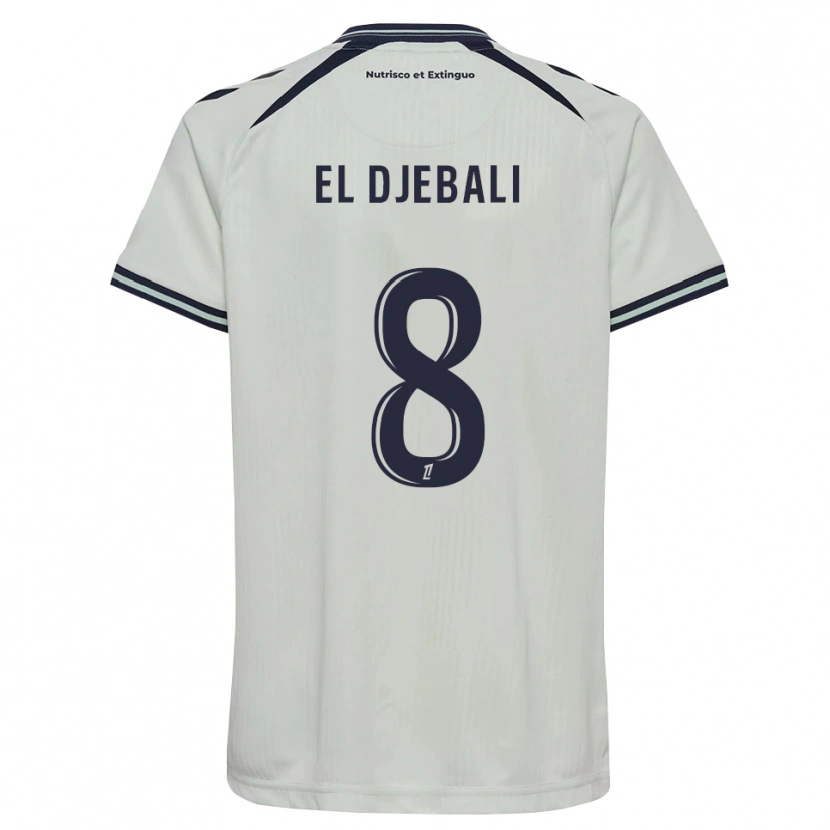 Danxen Kvinder Rayan El Djebali #8 Midnatsblå Hvid Udebane Spillertrøjer 2026/27 Trøje T-Shirt