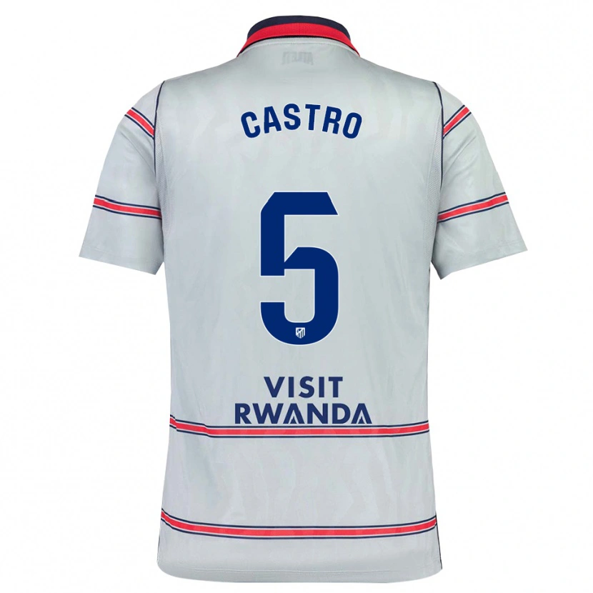 Danxen Kvinder Oscar Castro #5 Grå Rød Marineblå Tredje Sæt Spillertrøjer 2026/27 Trøje T-Shirt