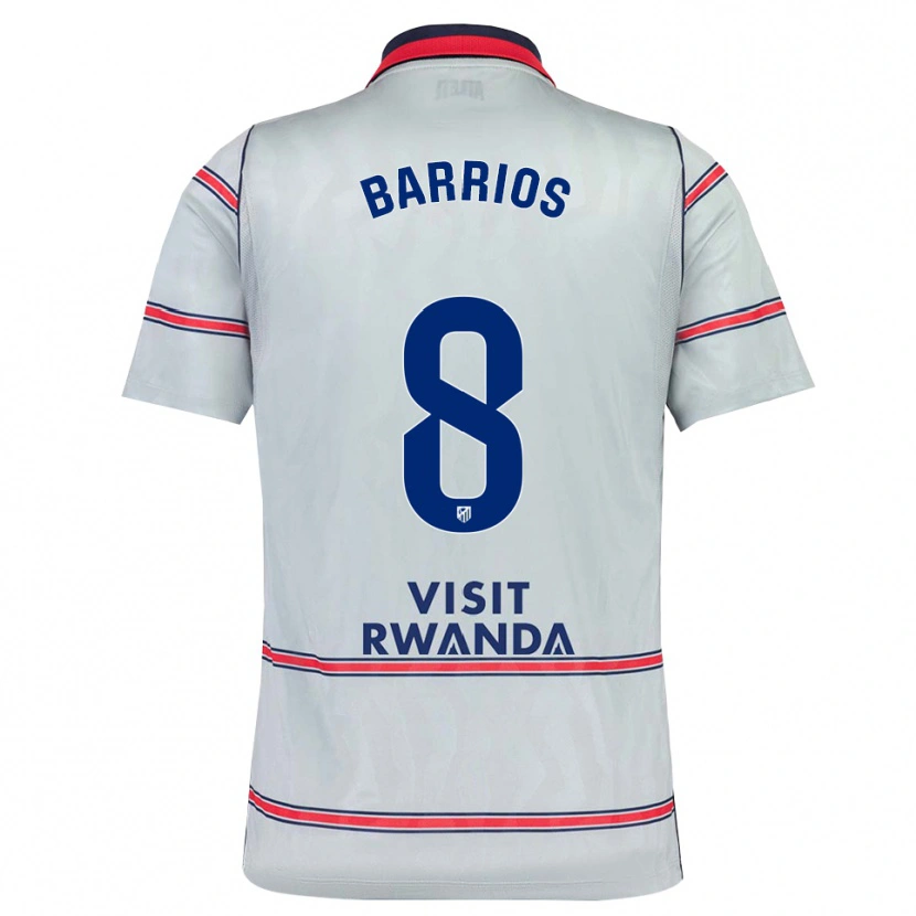 Danxen Kvinder Pablo Barrios #8 Grå Rød Marineblå Tredje Sæt Spillertrøjer 2026/27 Trøje T-Shirt