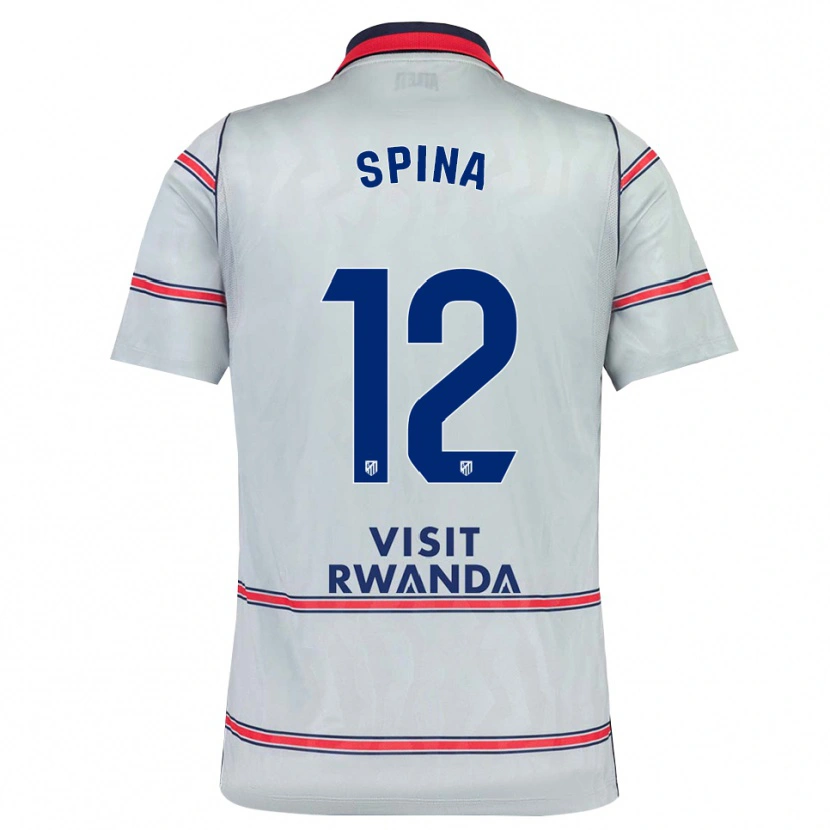 Danxen Kvinder Gerónimo Spina #12 Grå Rød Marineblå Tredje Sæt Spillertrøjer 2026/27 Trøje T-Shirt