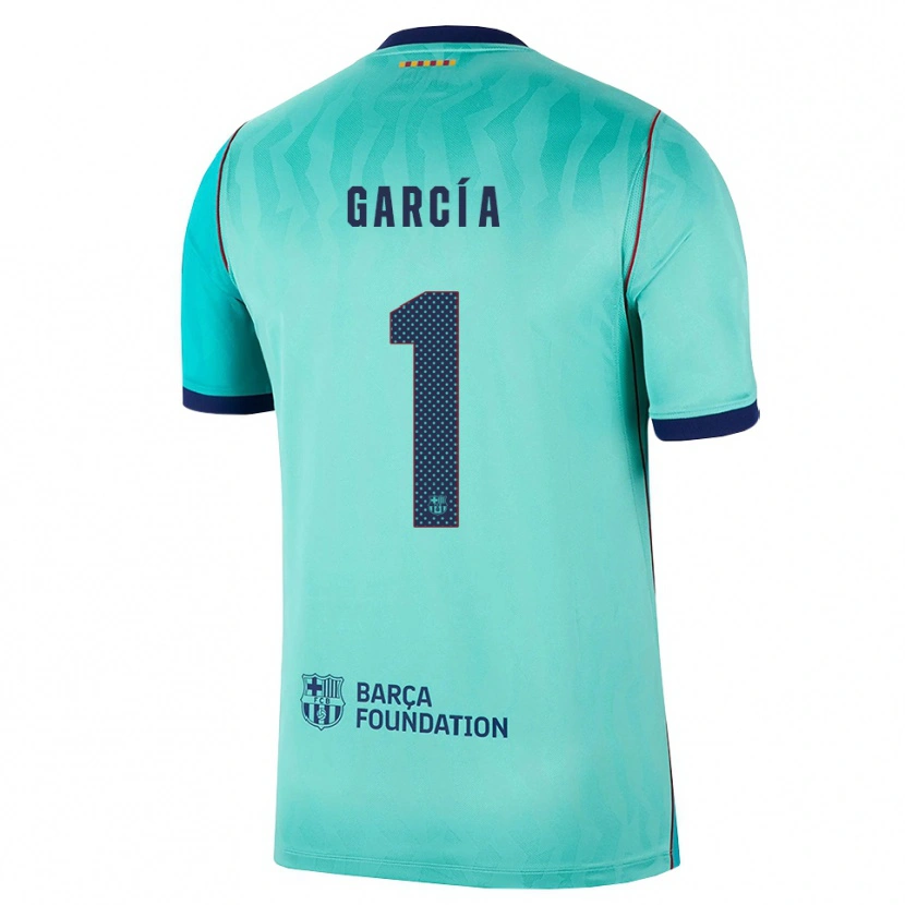 Danxen Kvinder Joan García #1 Aqua Mørk Turkis Kongeblå Tredje Sæt Spillertrøjer 2026/27 Trøje T-Shirt