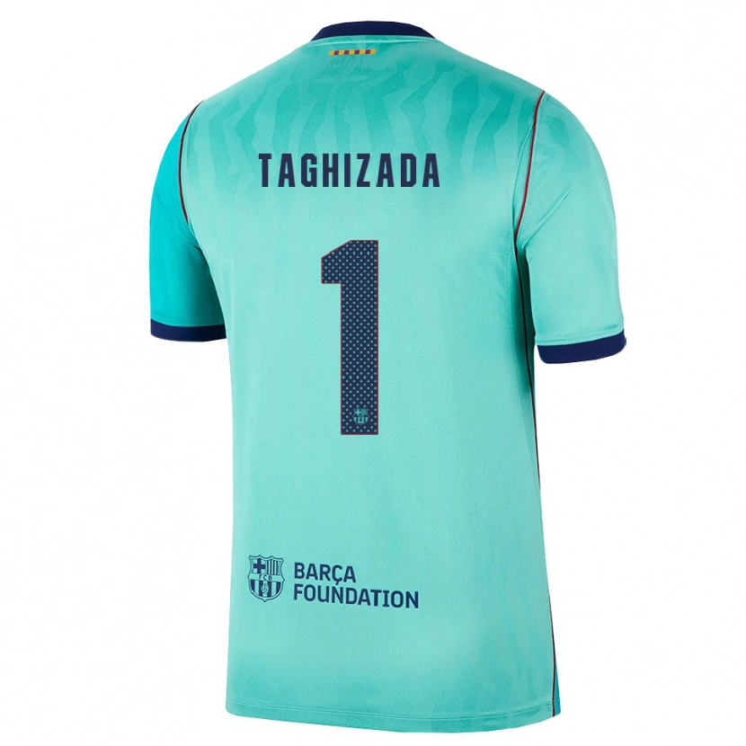 Danxen Kvinder Eldar Taghizada #1 Aqua Mørk Turkis Kongeblå Tredje Sæt Spillertrøjer 2026/27 Trøje T-Shirt