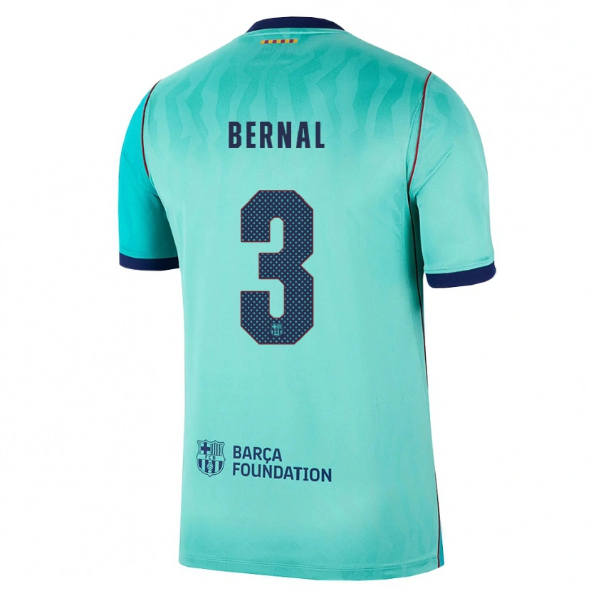 Danxen Kvinder Lucas Bernal #3 Aqua Mørk Turkis Kongeblå Tredje Sæt Spillertrøjer 2026/27 Trøje T-Shirt