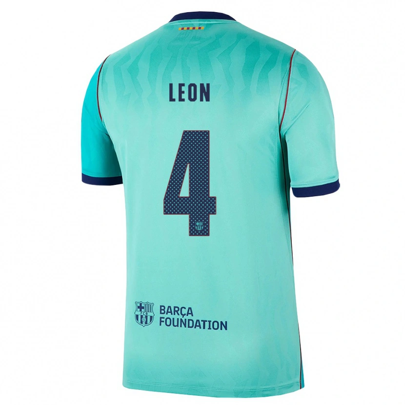Danxen Kvinder Maria Pilar Leon #4 Aqua Mørk Turkis Kongeblå Tredje Sæt Spillertrøjer 2026/27 Trøje T-Shirt