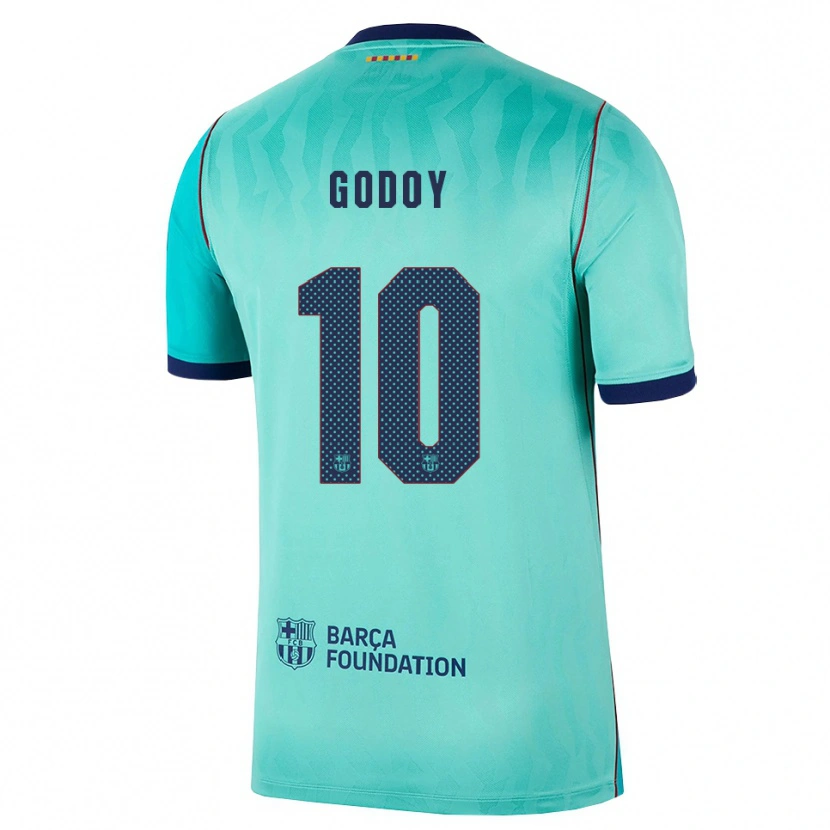 Danxen Kvinder Alan Godoy #10 Aqua Mørk Turkis Kongeblå Tredje Sæt Spillertrøjer 2026/27 Trøje T-Shirt
