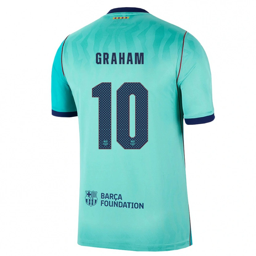 Danxen Kvinder Caroline Graham Hansen #10 Aqua Mørk Turkis Kongeblå Tredje Sæt Spillertrøjer 2026/27 Trøje T-Shirt