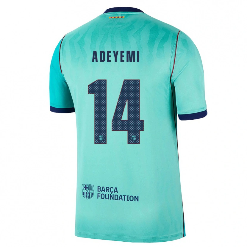 Danxen Kvinder Karim Adeyemi #14 Aqua Mørk Turkis Kongeblå Tredje Sæt Spillertrøjer 2026/27 Trøje T-Shirt