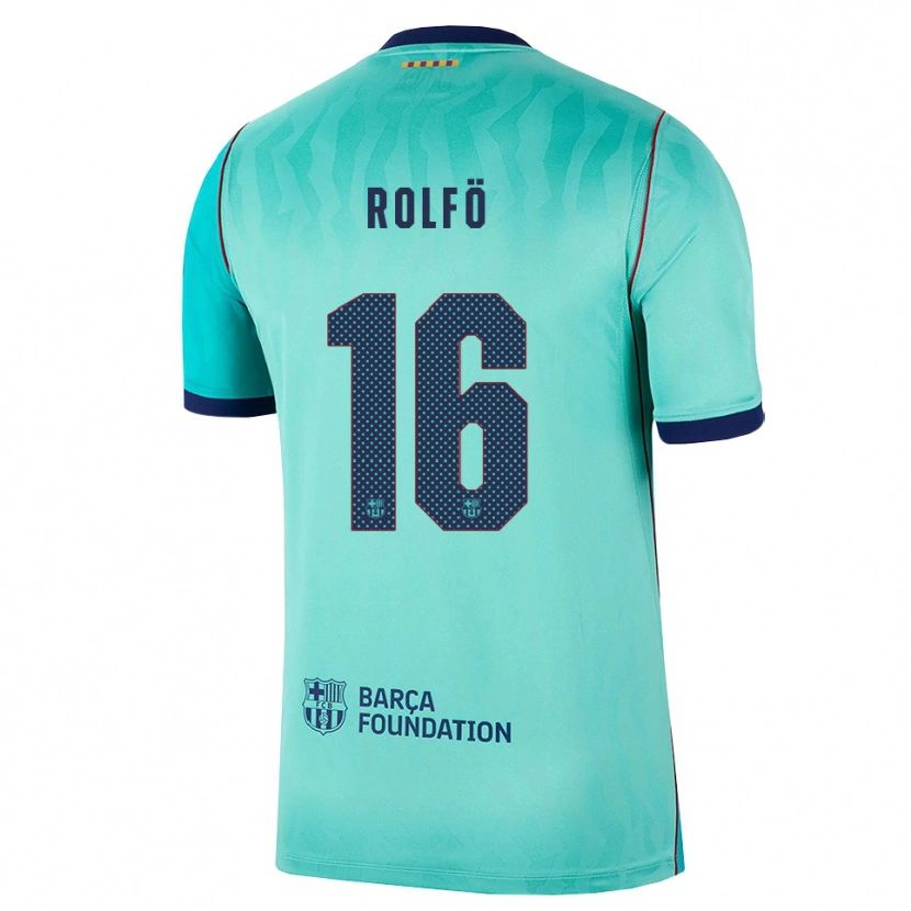 Danxen Kvinder Fridolina Rolfo #16 Aqua Mørk Turkis Kongeblå Tredje Sæt Spillertrøjer 2026/27 Trøje T-Shirt