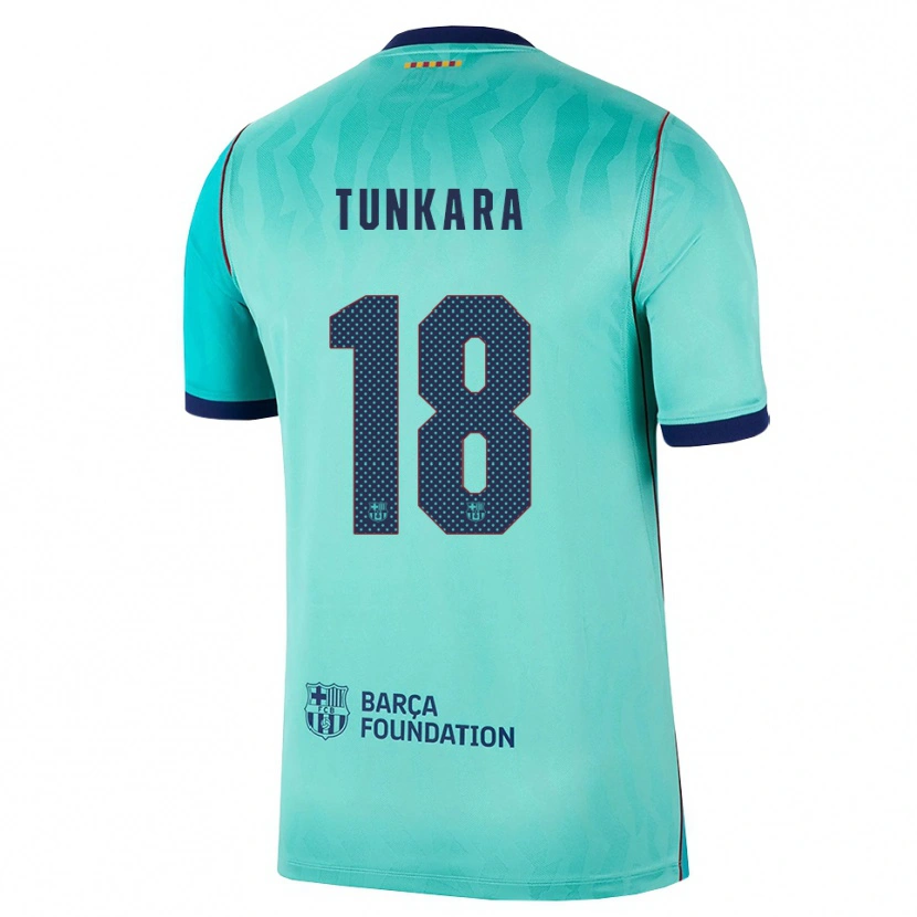 Danxen Kvinder Ebrima Tunkara #18 Aqua Mørk Turkis Kongeblå Tredje Sæt Spillertrøjer 2026/27 Trøje T-Shirt