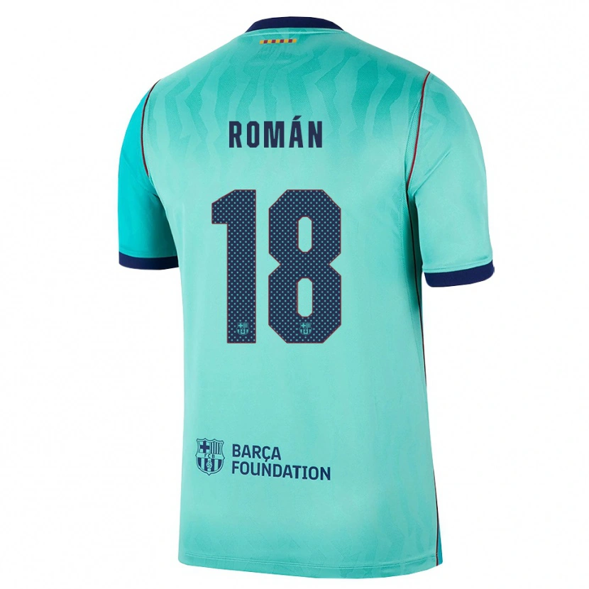 Danxen Kvinder Pocho Román #18 Aqua Mørk Turkis Kongeblå Tredje Sæt Spillertrøjer 2026/27 Trøje T-Shirt