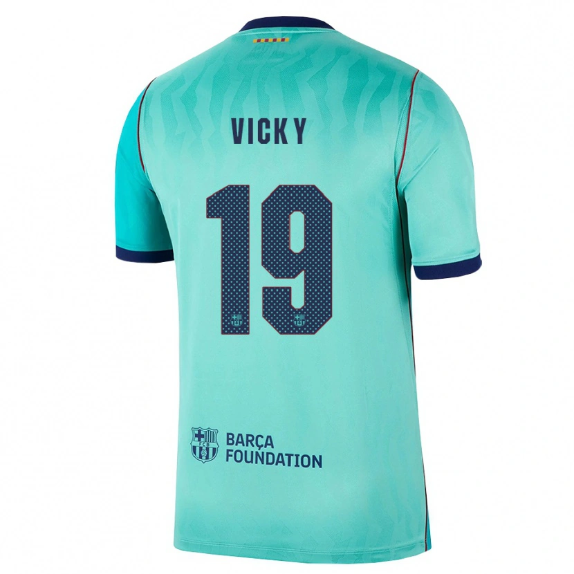 Danxen Kvinder Vicky López #19 Aqua Mørk Turkis Kongeblå Tredje Sæt Spillertrøjer 2026/27 Trøje T-Shirt