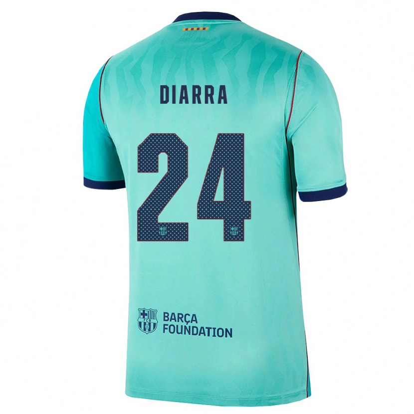 Danxen Kvinder Ibrahim Diarra #24 Aqua Mørk Turkis Kongeblå Tredje Sæt Spillertrøjer 2026/27 Trøje T-Shirt