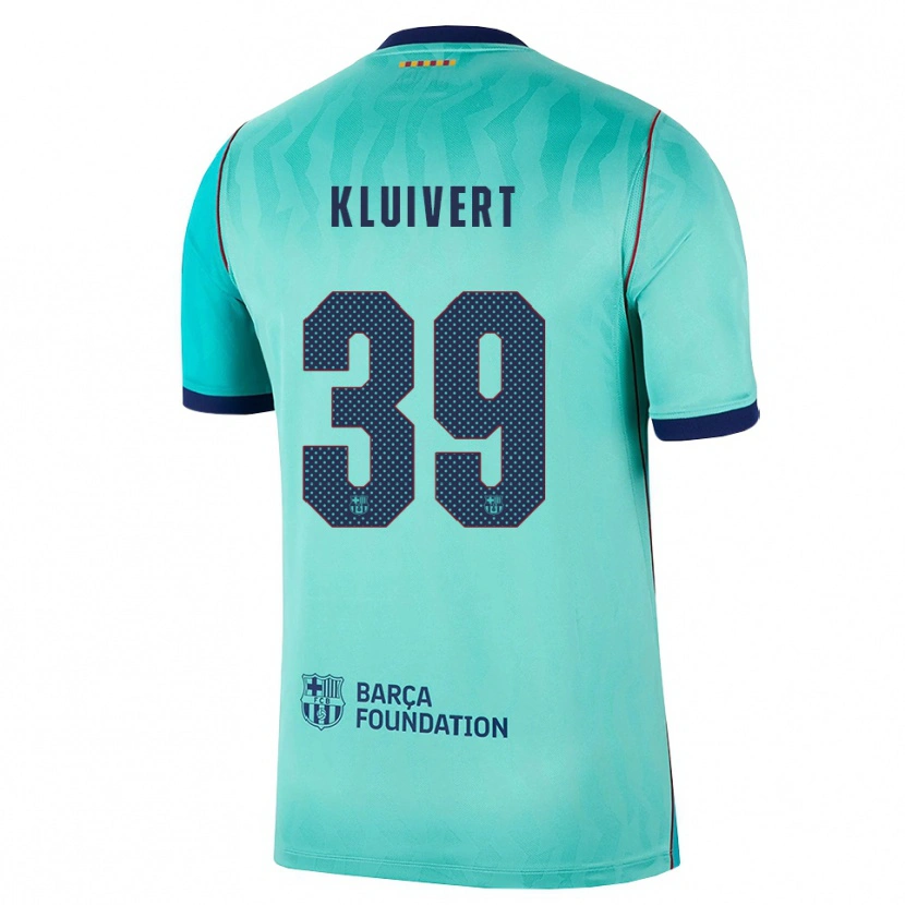 Danxen Kvinder Shane Kluivert #39 Aqua Mørk Turkis Kongeblå Tredje Sæt Spillertrøjer 2026/27 Trøje T-Shirt