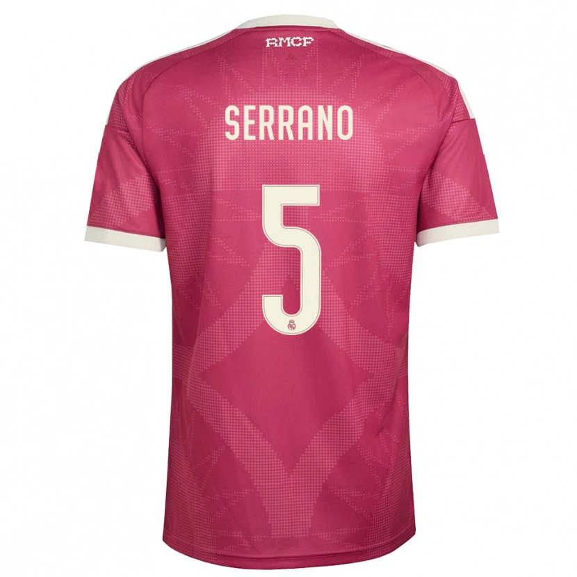 Danxen Kvinder Manu Serrano #5 Bleg Violet Rød Hvid Tredje Sæt Spillertrøjer 2026/27 Trøje T-Shirt