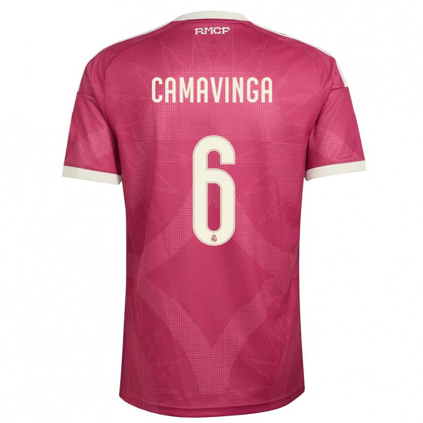 Danxen Kvinder Eduardo Camavinga #6 Bleg Violet Rød Hvid Tredje Sæt Spillertrøjer 2026/27 Trøje T-Shirt