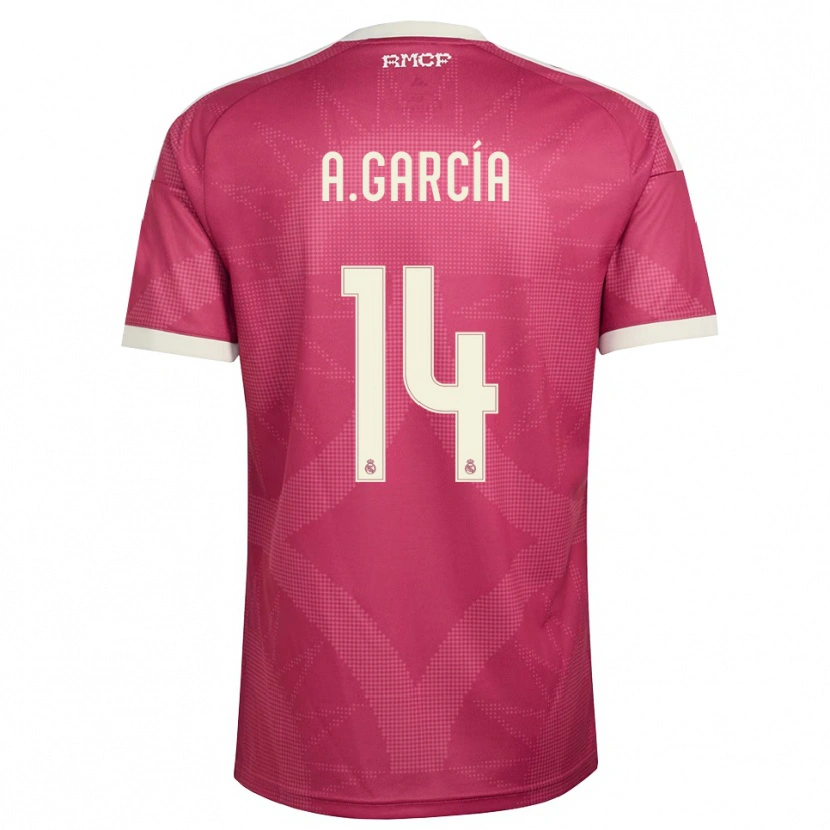 Danxen Kvinder Aimar García #14 Bleg Violet Rød Hvid Tredje Sæt Spillertrøjer 2026/27 Trøje T-Shirt