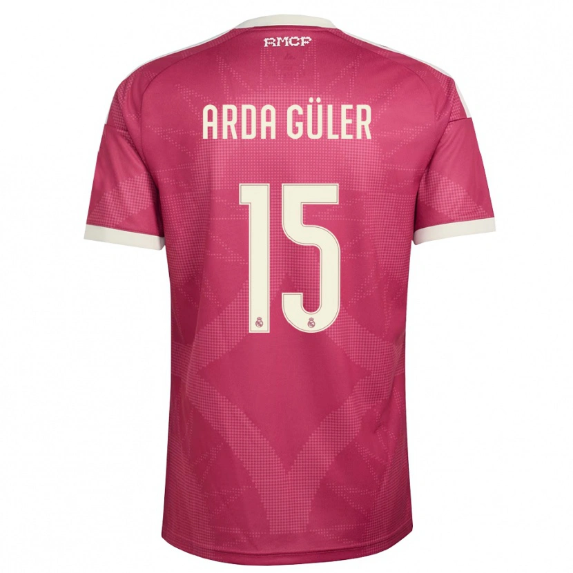 Danxen Kvinder Arda Güler #15 Bleg Violet Rød Hvid Tredje Sæt Spillertrøjer 2026/27 Trøje T-Shirt