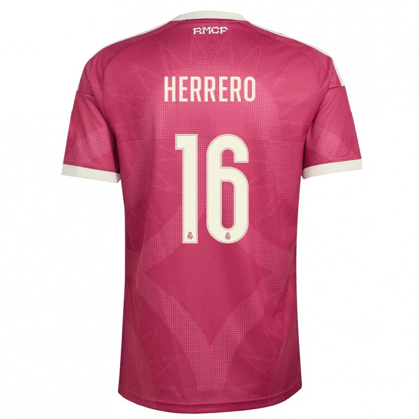 Danxen Kvinder Enrique Herrero #16 Bleg Violet Rød Hvid Tredje Sæt Spillertrøjer 2026/27 Trøje T-Shirt
