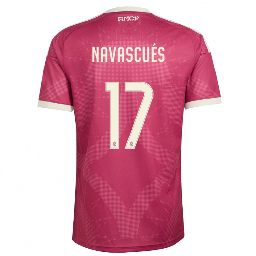 Danxen Kvinder Liberto Navascués #17 Bleg Violet Rød Hvid Tredje Sæt Spillertrøjer 2026/27 Trøje T-Shirt