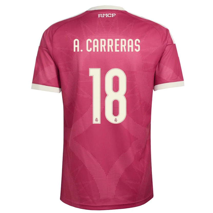 Danxen Kvinder Álvaro Carreras #18 Bleg Violet Rød Hvid Tredje Sæt Spillertrøjer 2026/27 Trøje T-Shirt