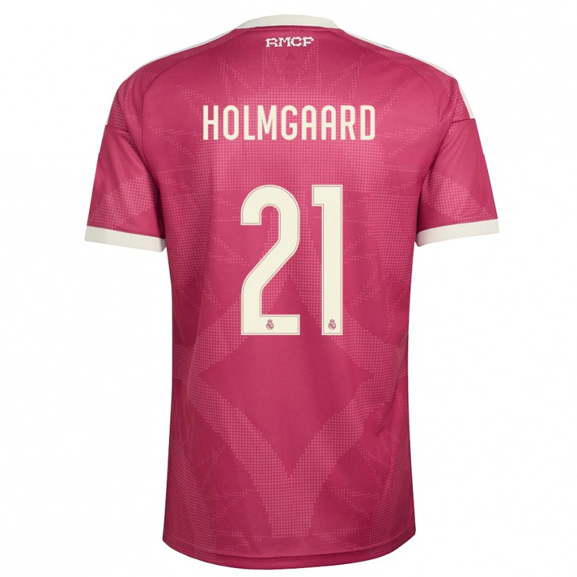 Danxen Kvinder Sara Rosted Holmgaard #21 Bleg Violet Rød Hvid Tredje Sæt Spillertrøjer 2026/27 Trøje T-Shirt
