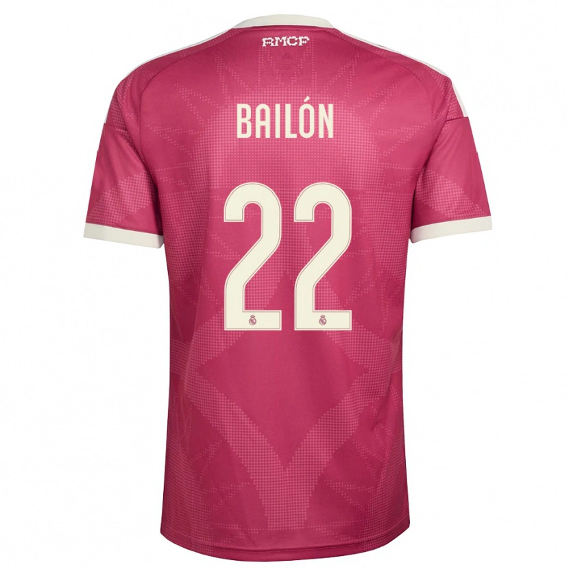 Danxen Kvinder Javi Bailón #22 Bleg Violet Rød Hvid Tredje Sæt Spillertrøjer 2026/27 Trøje T-Shirt