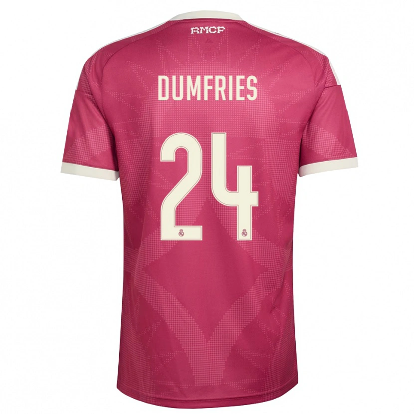 Danxen Kvinder Denzel Dumfries #24 Bleg Violet Rød Hvid Tredje Sæt Spillertrøjer 2026/27 Trøje T-Shirt