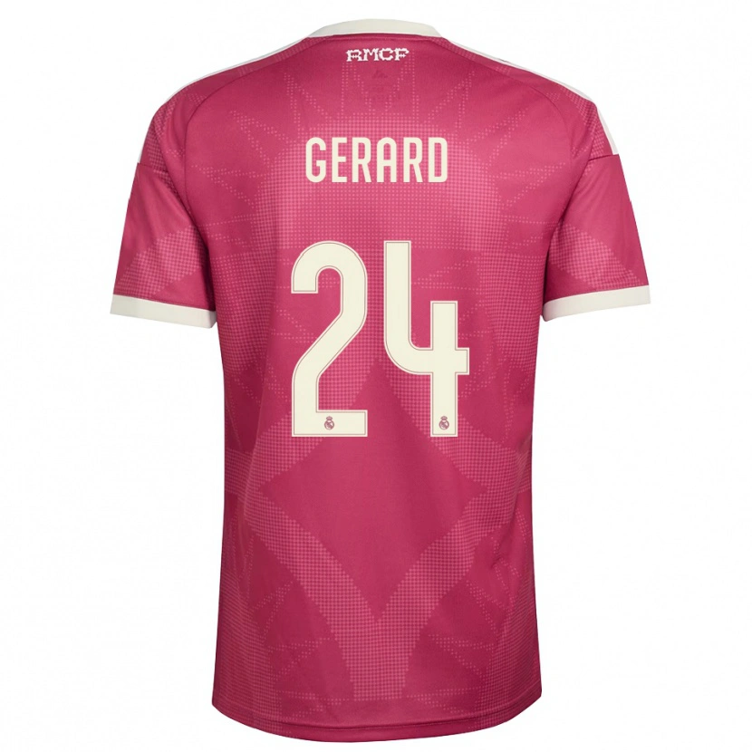Danxen Kvinder Meline Gerard #24 Bleg Violet Rød Hvid Tredje Sæt Spillertrøjer 2026/27 Trøje T-Shirt